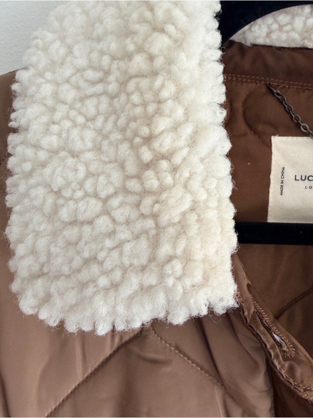 Lucky Brand Quilted Puffer Jacket with White Sherpa Collar - Picture 6 of 7